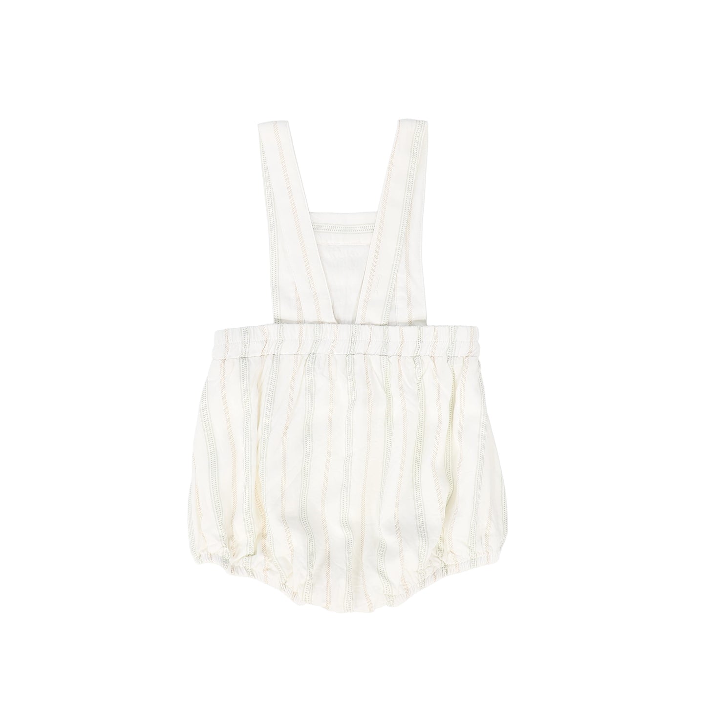 LE BOURDON SAGE STRIPE SMOCKED OVERALLS