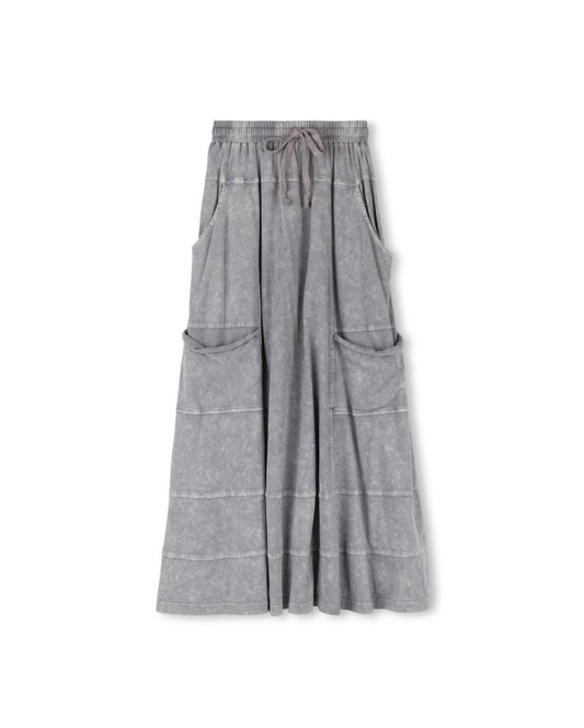 CABANA GRAY/WHITE MINERAL WASH SKIRT