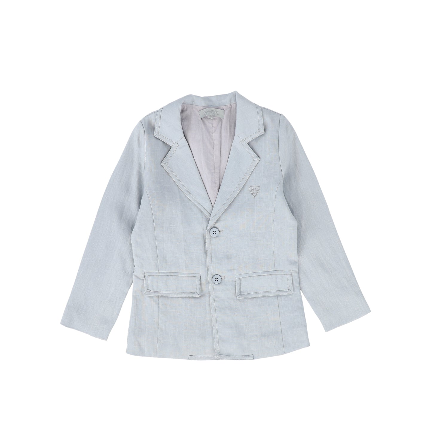 BACE COLLECTION LIGHT BLUE RIBBON TRIM BLAZER