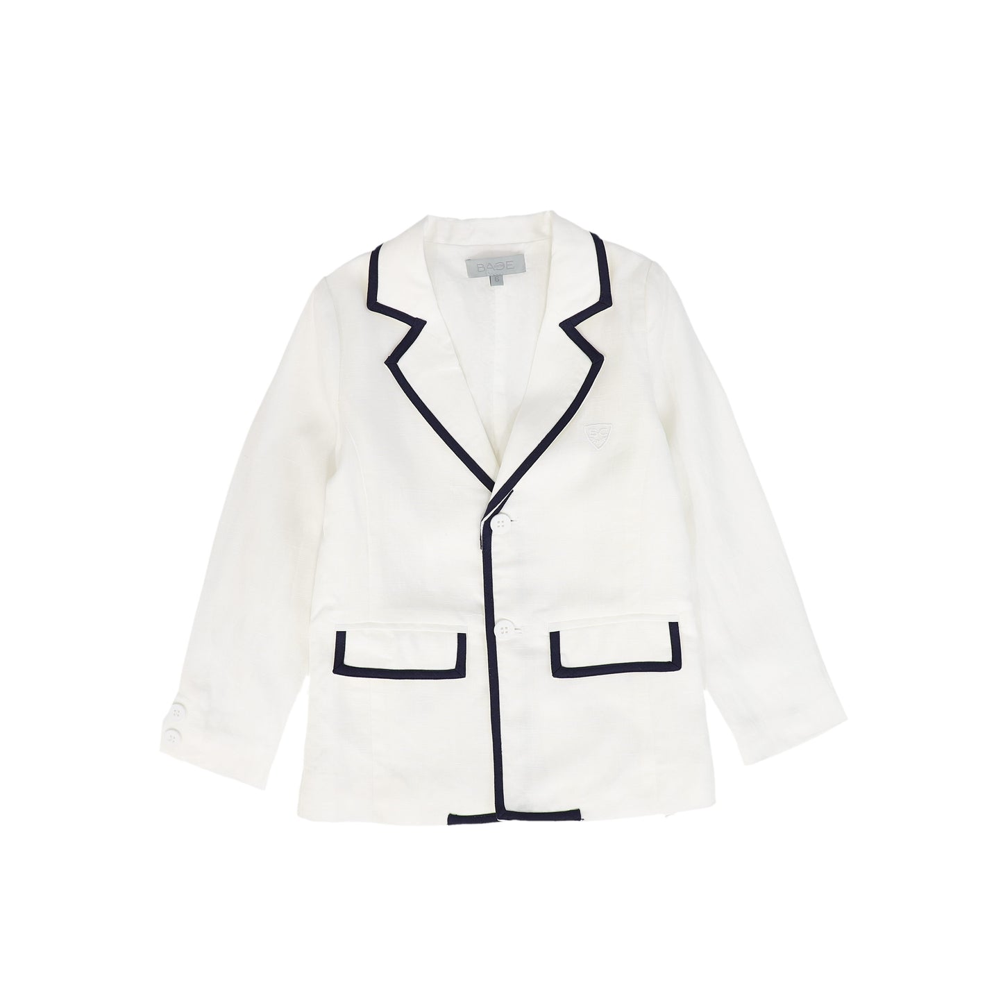 BACE COLLECTION WHITE RIBBON TRIM BLAZER