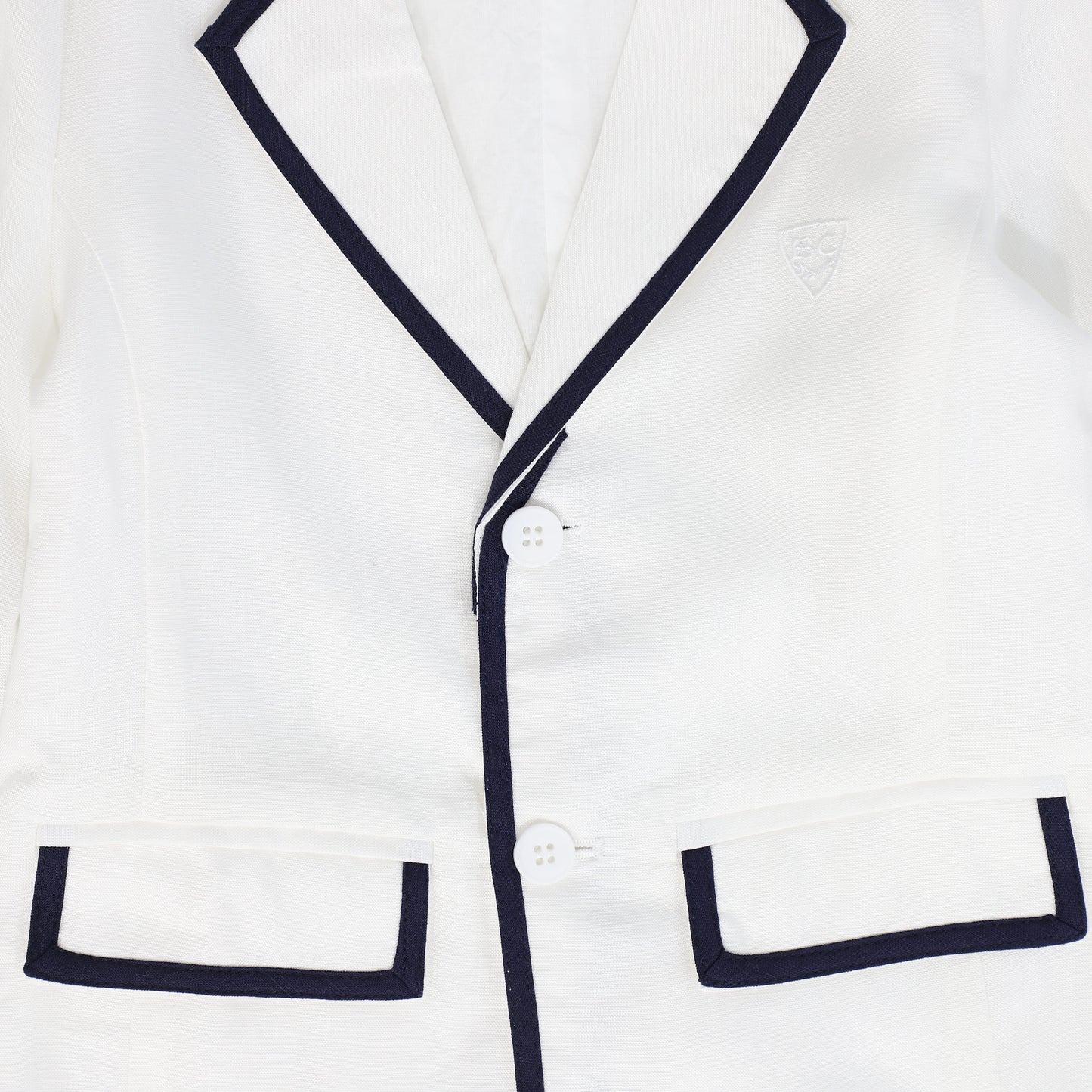 BACE COLLECTION WHITE RIBBON TRIM BLAZER