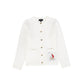 BAMBOO IVORY EMBROIDERED POCKET CARDIGAN [FINAL SALE]