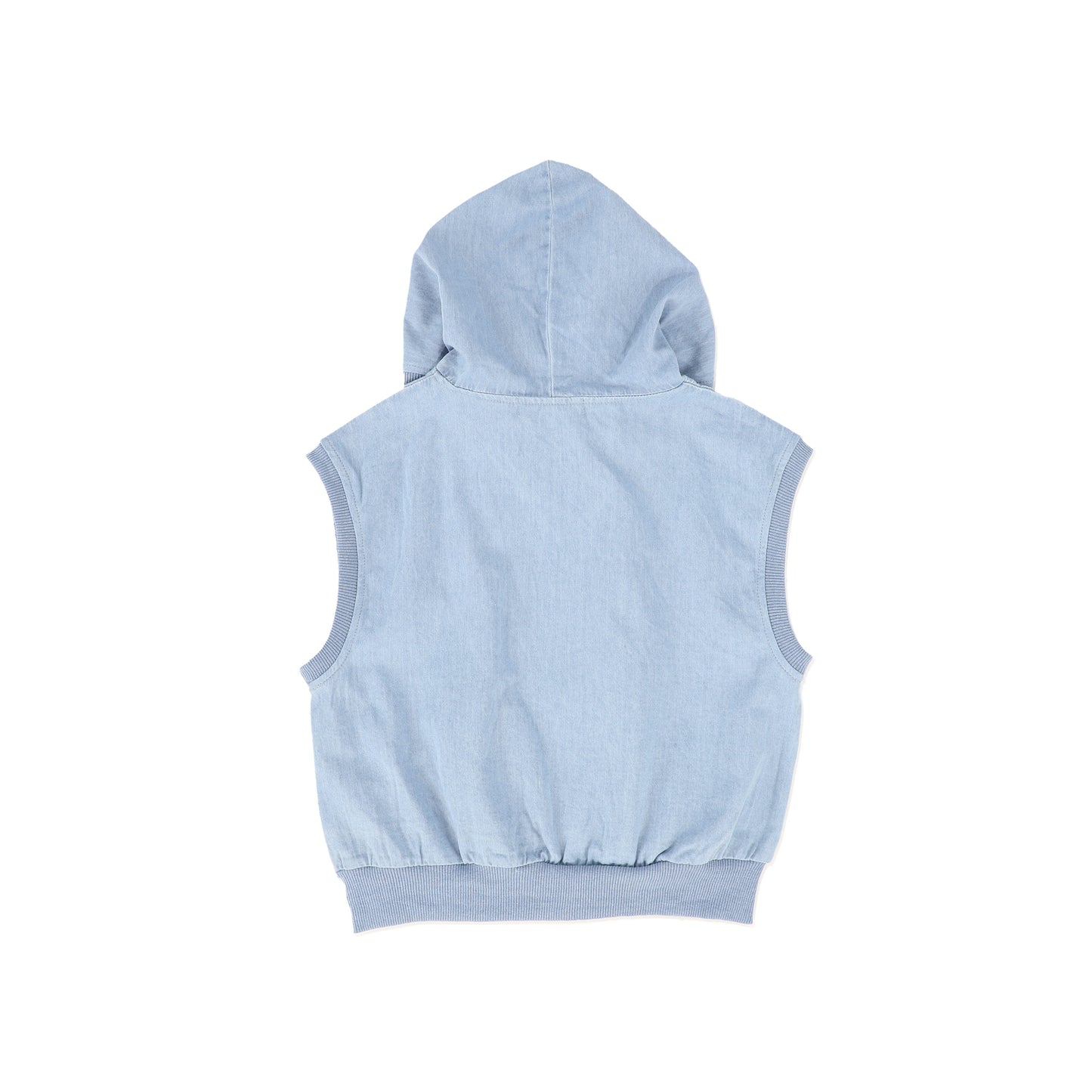 VALENTINA LIGHT BLUE DENIM CHAMBRAY HOODED TOP