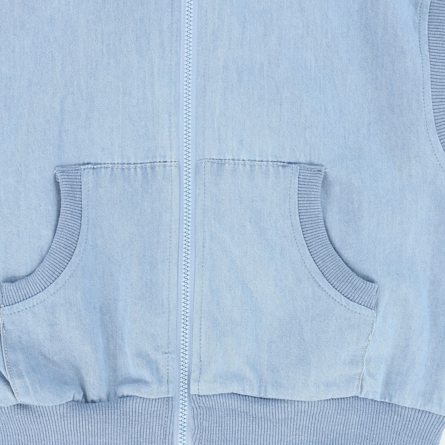 VALENTINA LIGHT BLUE DENIM CHAMBRAY HOODED TOP