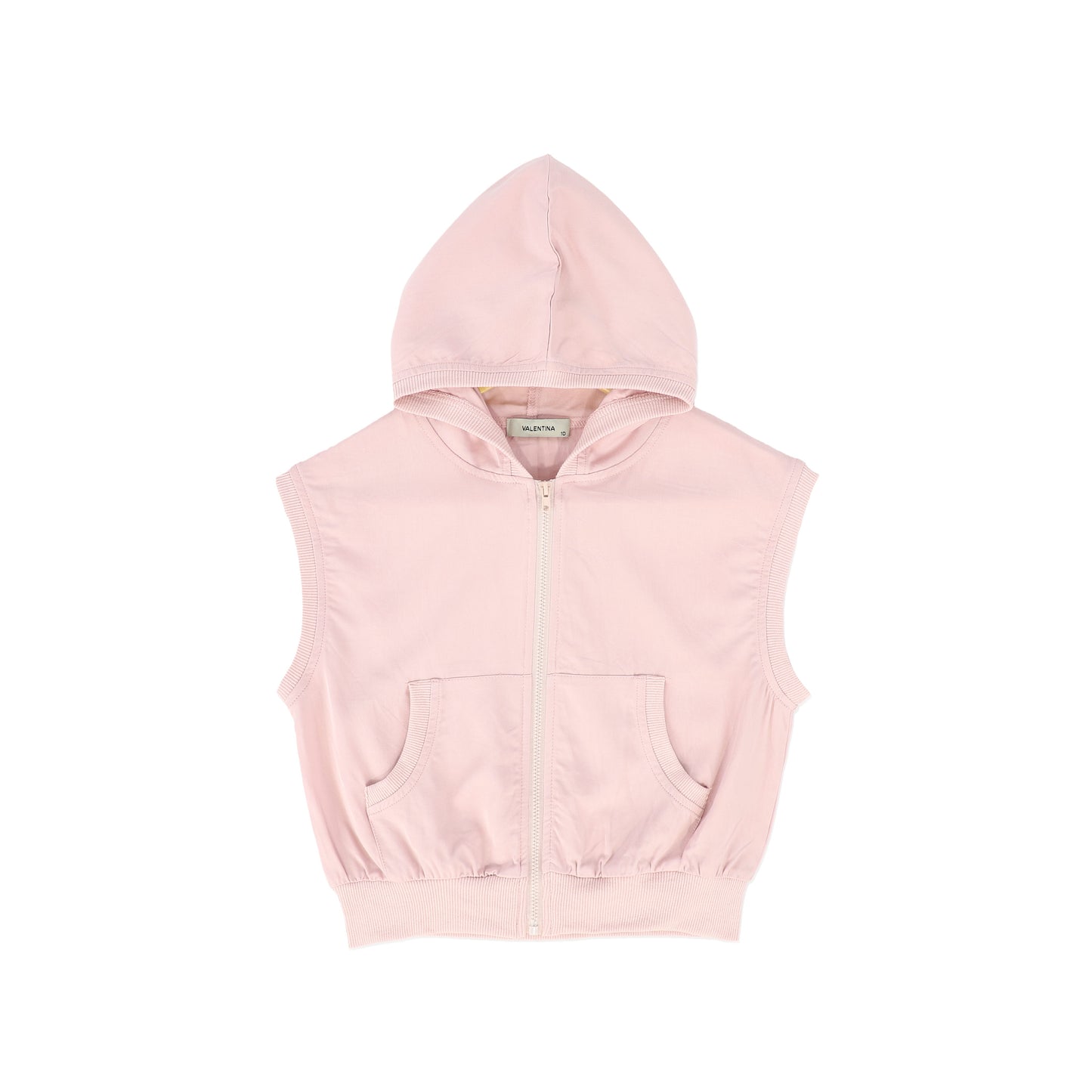 VALENTINA PINK HOODED ZIPPER TOP