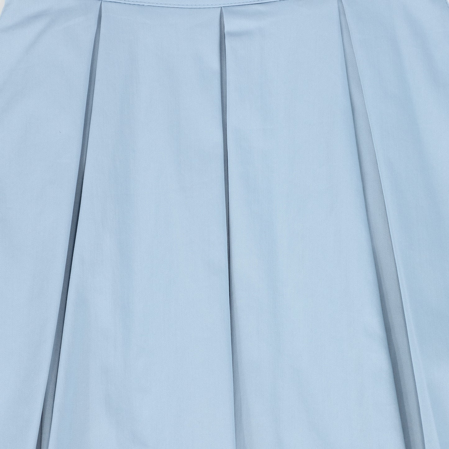 BACE COLLECTION BLUE POPLIN WIDE PLEATED SKIRT