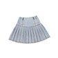 BACE COLLECTION DENIM WASH DROP WAIST PLEATED SKIRT