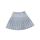 BACE COLLECTION DENIM WASH DROP WAIST PLEATED SKIRT