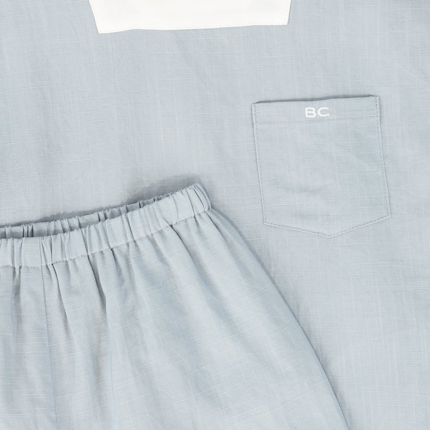 BACE COLLECTION LIGHT BLUE LINEN TRIM SET