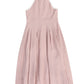 BACE COLLECTION PINK LINEN TRIM COLLARED DRESS