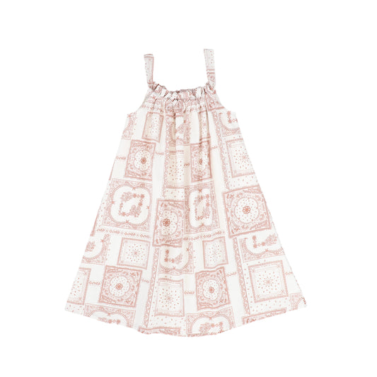 BACE COLLECTION PINK PAISELY HANDKERCHIEF PRINT DRESS