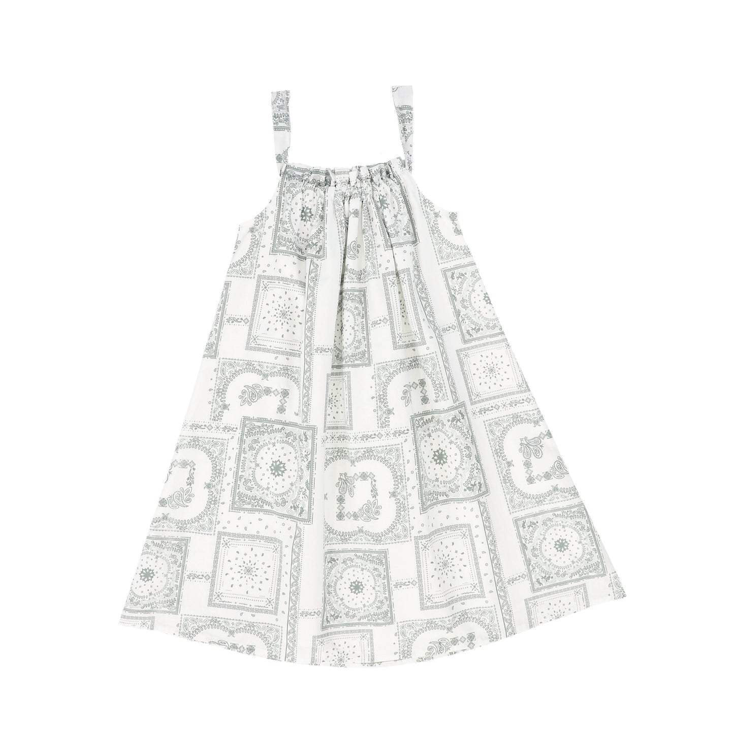 BACE COLLECTION SAGE PAISELY HANDKERCHIEF PRINT DRESS