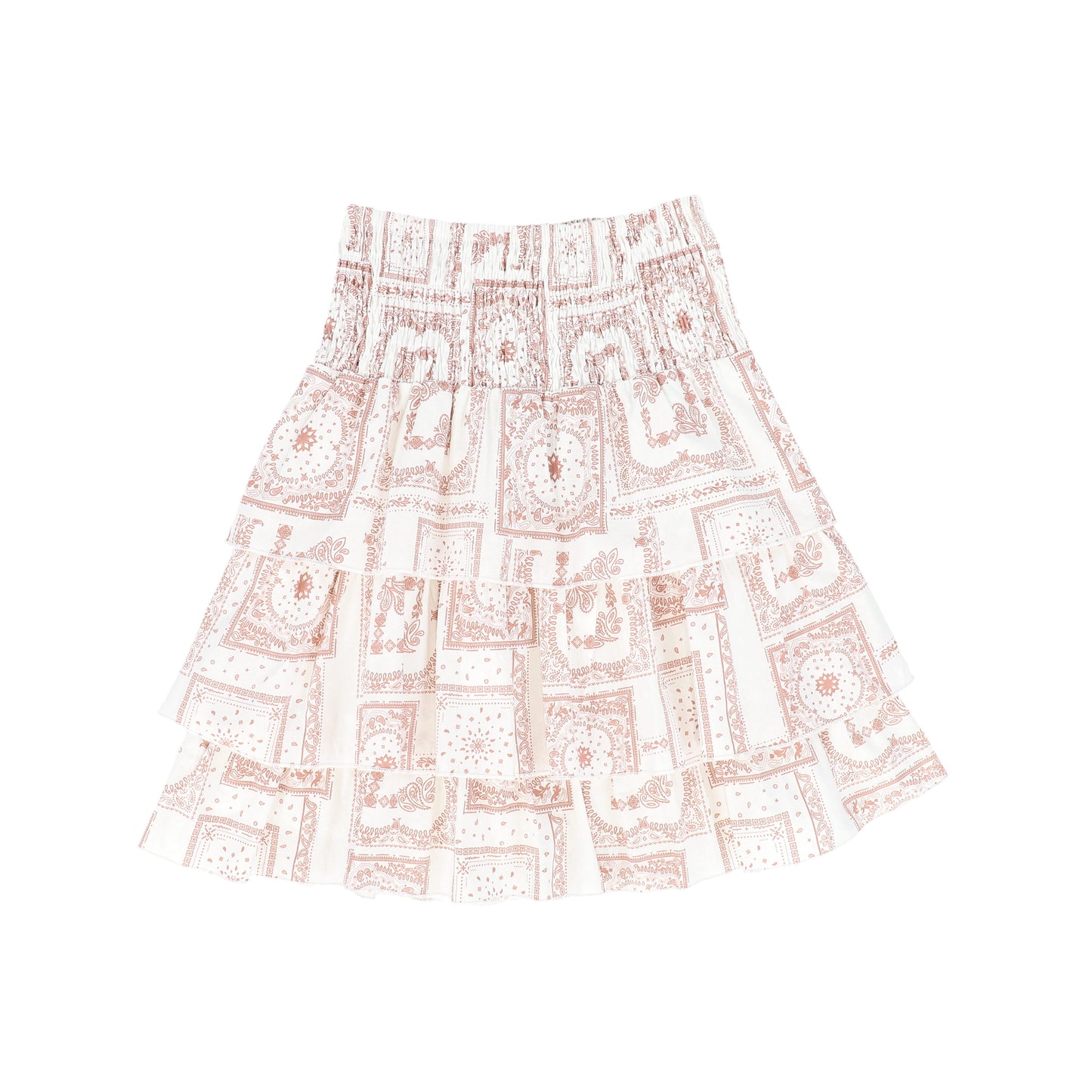 BACE COLLECTION PINK PAISELY HANDKERCHIEF PRINT LAYERED SKIRT