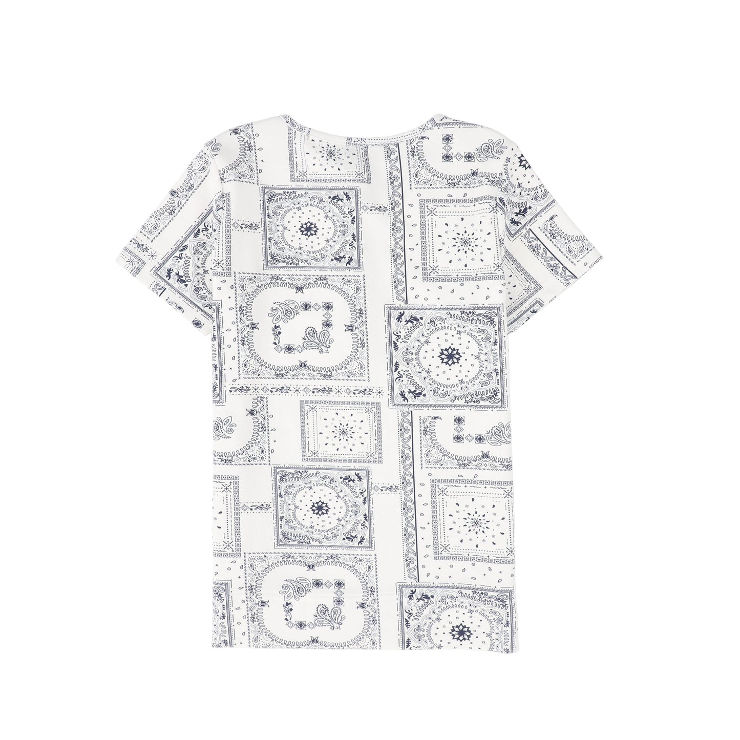 BACE COLLECTION NAVY PAISELY HANDKERCHIEF PRINT SS HENLEY TEE