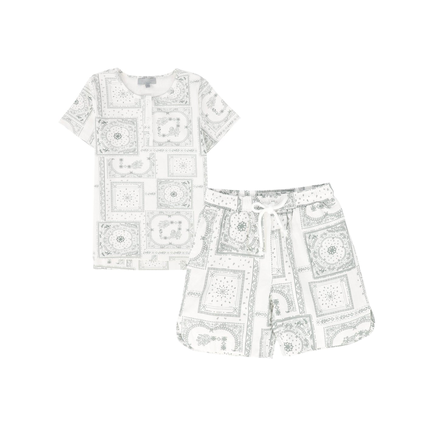 BACE COLLECTION SAGE PAISELY HANDKERCHIEF PRINT SS SET