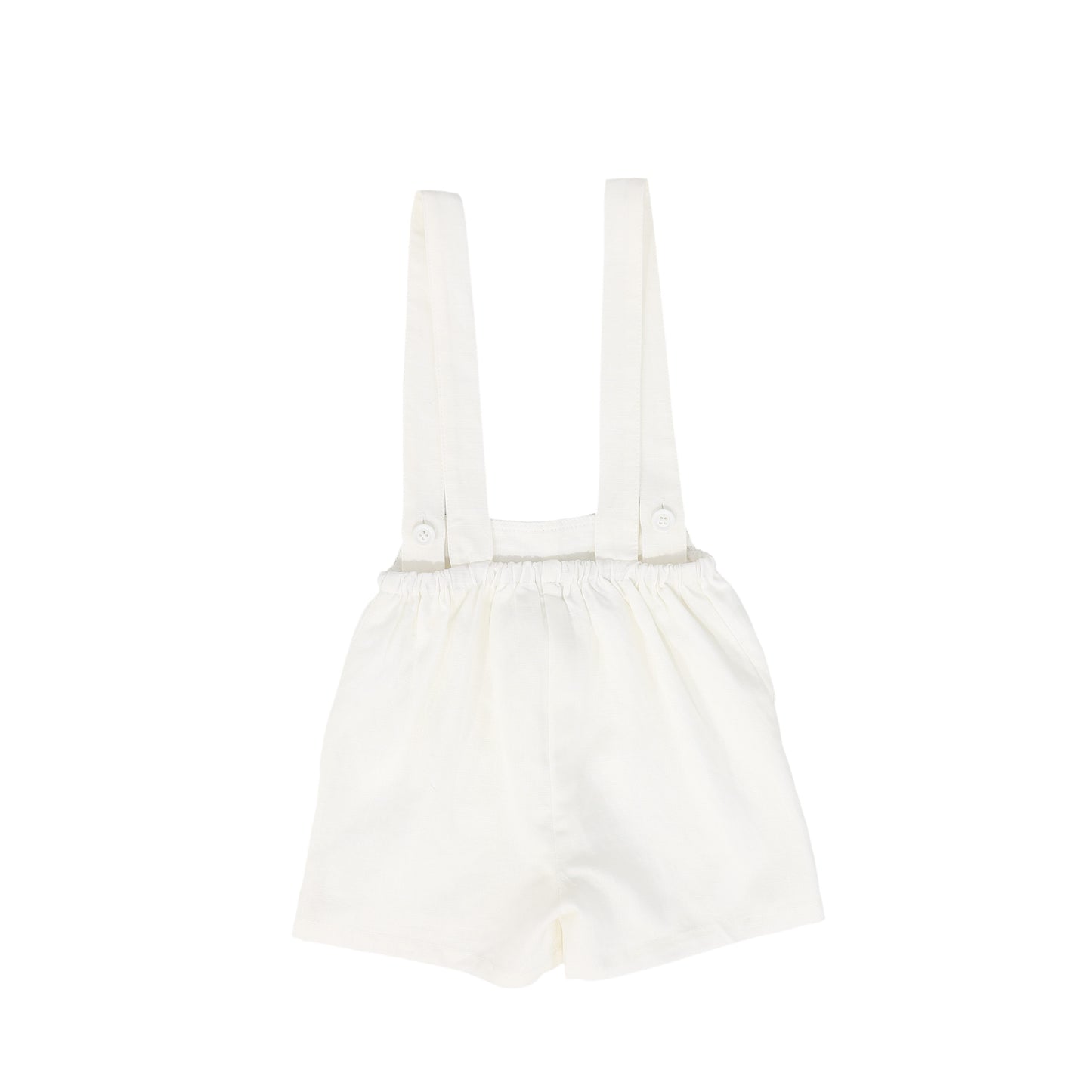 BACE COLLECTION WHITE LINEN TRIM OVERALLS