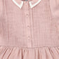 BACE COLLECTION PINK LINEN TRIM PLEATED DRESS [FINAL SALE]