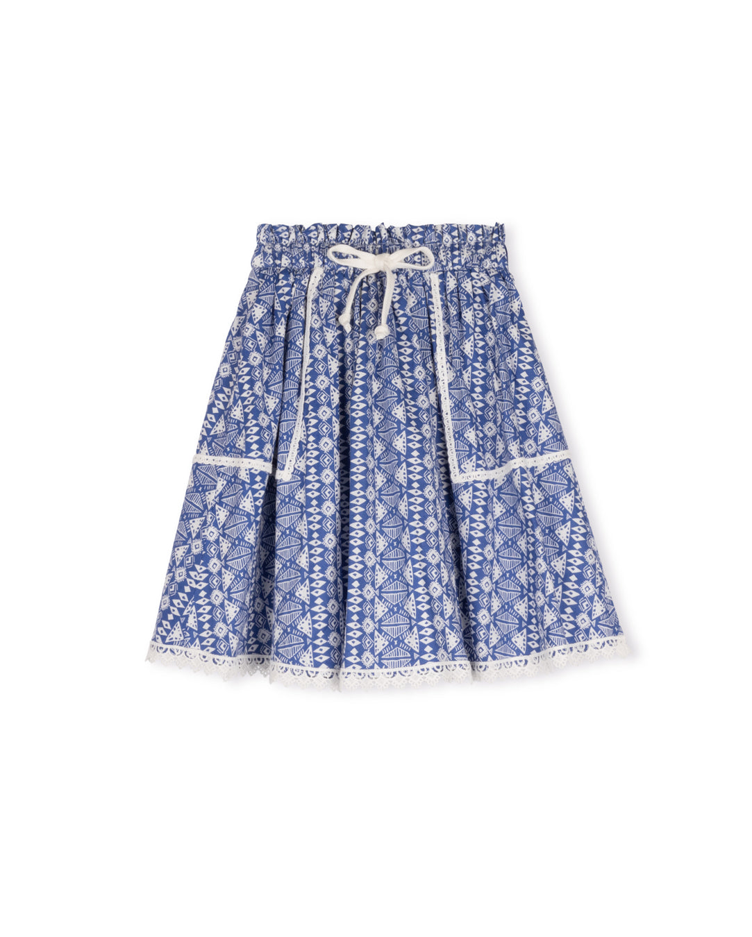 CABANA BLUE GEOMETRIC PRINT SKIRT