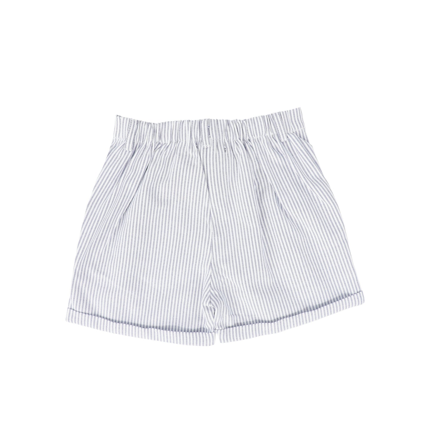 BAMBOO WHITE/BLUE STRIPED BUTTON SHORTS