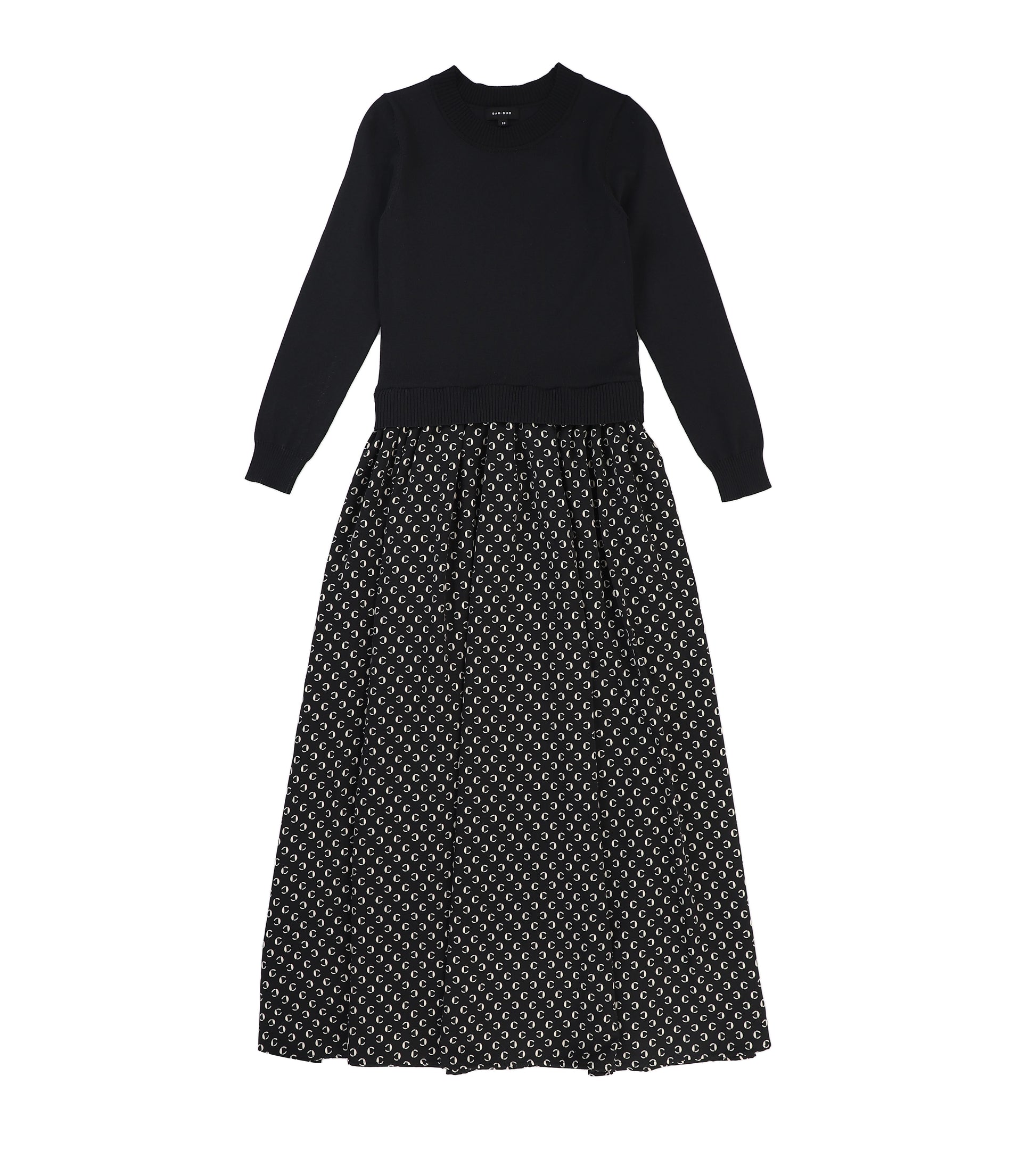 Black Cropped Sweater Printed Maxi Dress Black Cropped Sweater Printed Maxi Dress
