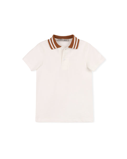 HARPER JAMES WHITE TRIM COLLAR POLO