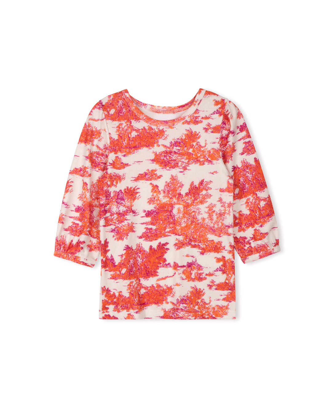 LILOU CORAL TOILE PRINT T-SHIRT