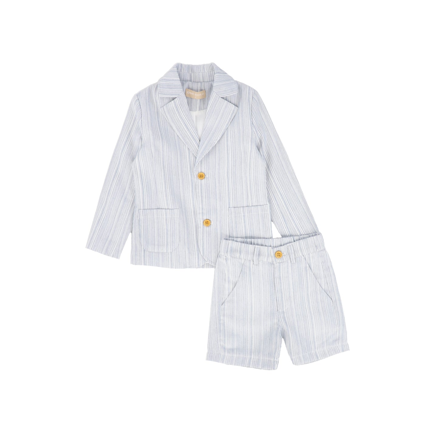 ONE CHILD BLUE STRIPE LINEN BLAZER SET