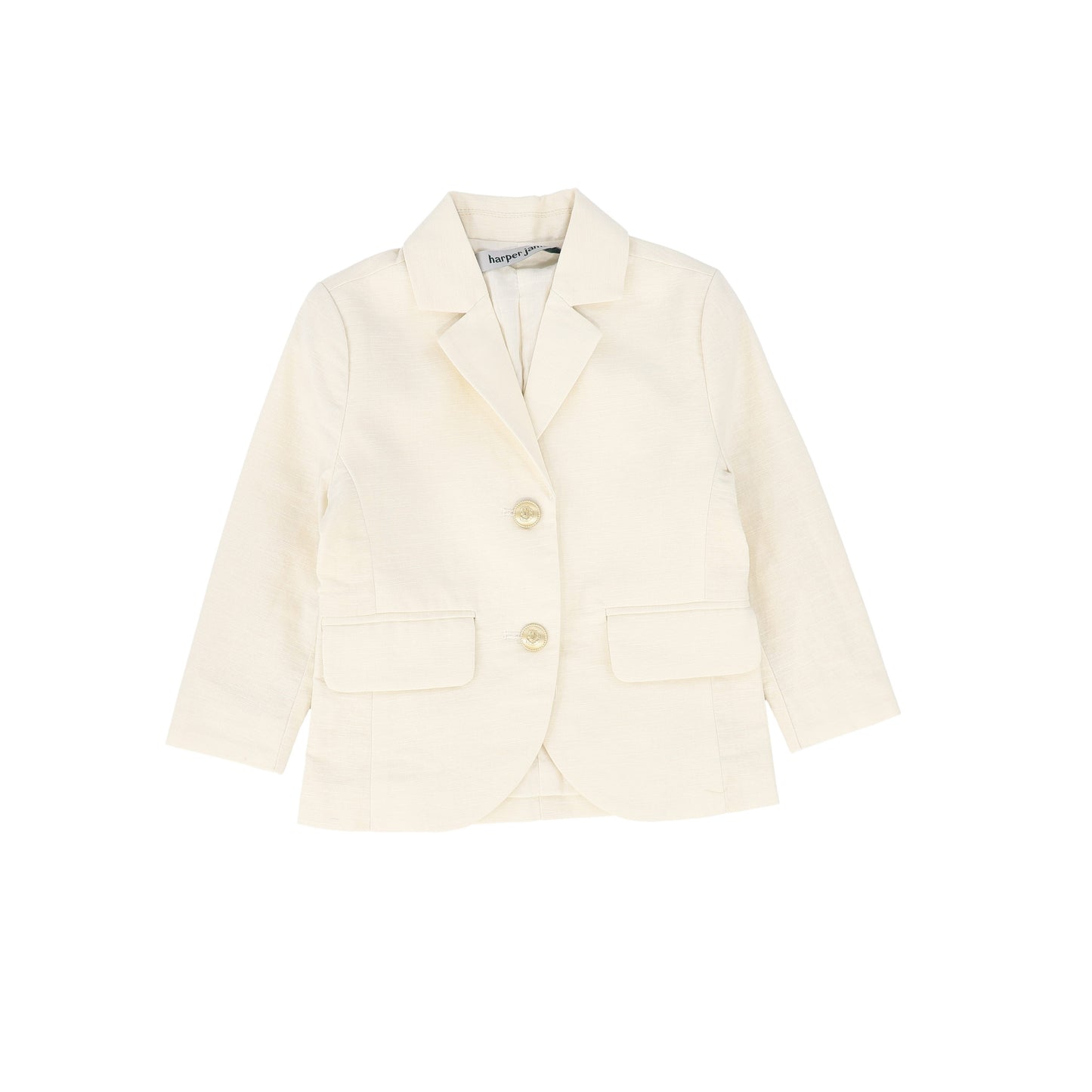 HARPER JAMES BEIGE ELBOW PATCH BLAZER