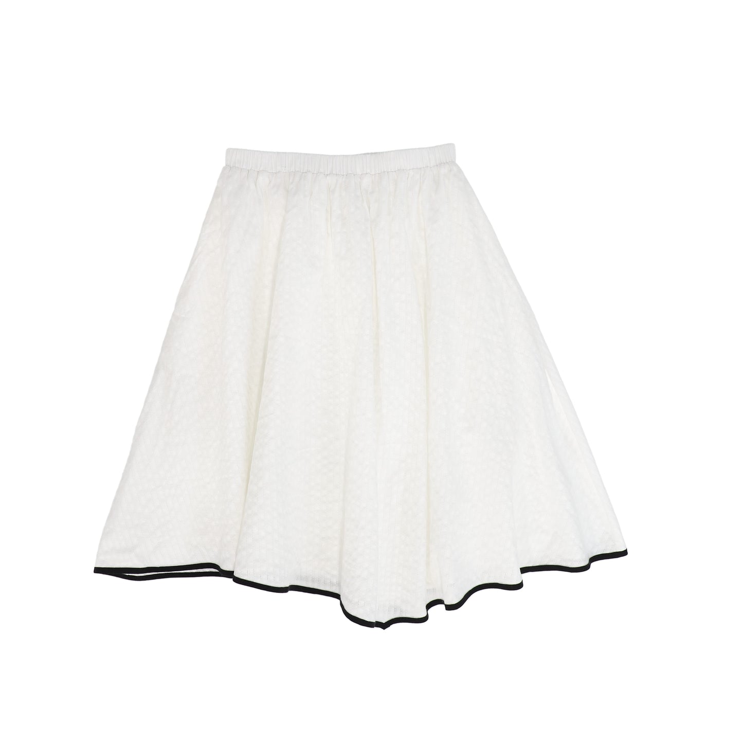 BAMBOO WHITE TEXTURED TRIM SKIRT