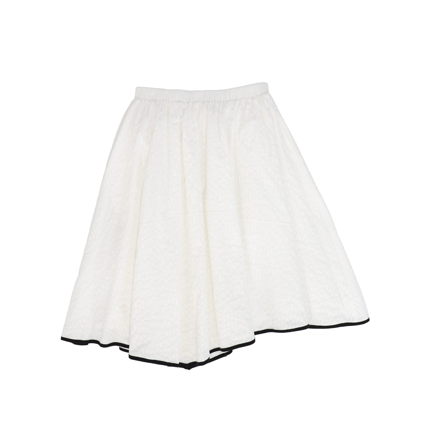 BAMBOO WHITE TEXTURED TRIM SKIRT