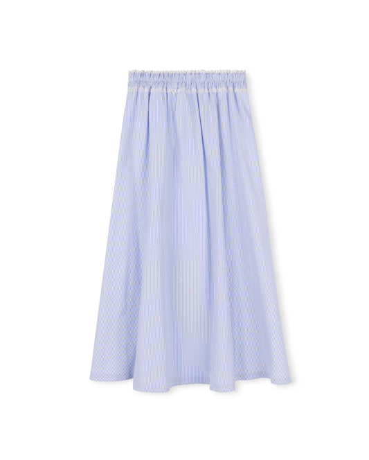 TUSTELLO BLUE STRIPED MIDI SKIRT