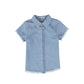 BACE COLLECTION BLUE DENIM FRINGE SHIRT