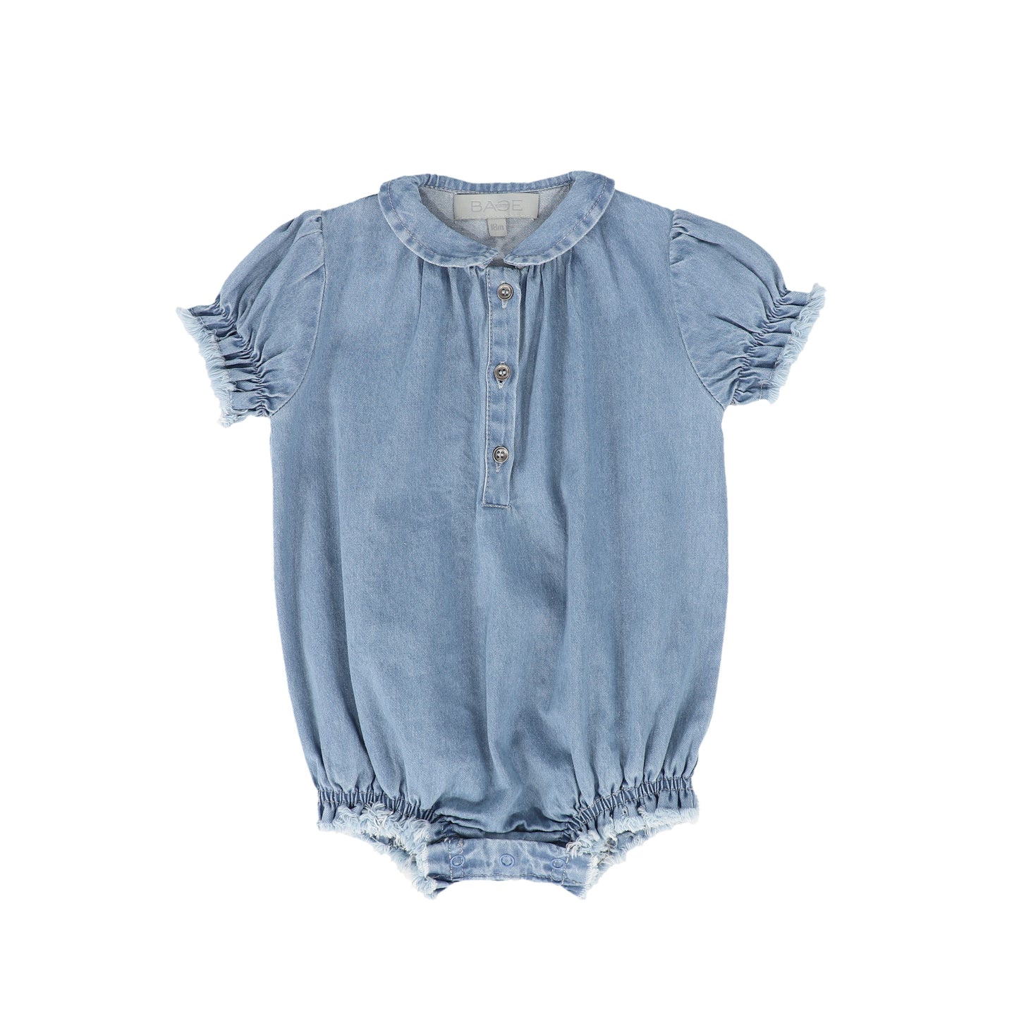 BACE COLLECTION BLUE DENIM FRINGE ROMPER