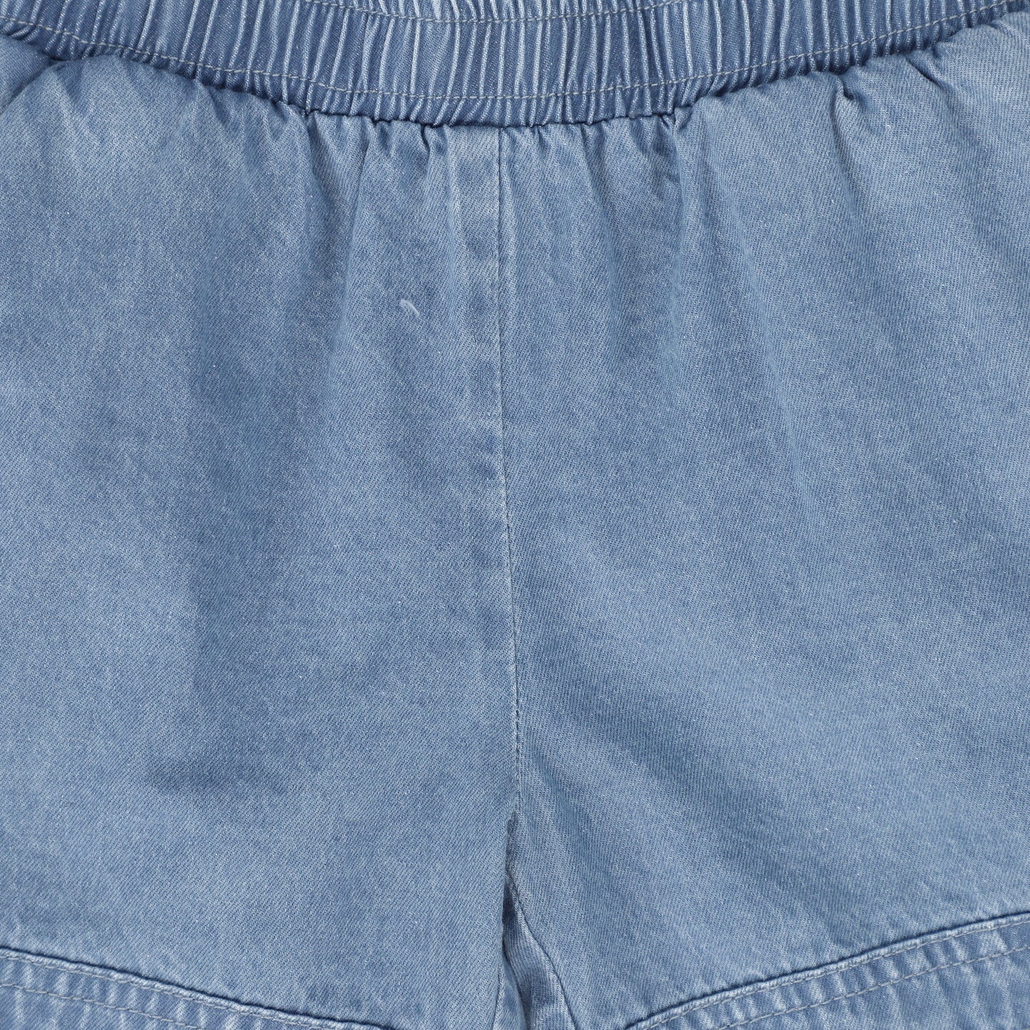 BACE COLLECTION BLUE DENIM FRINGE SHORTS