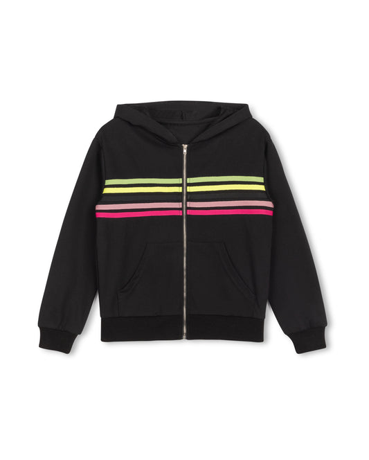 VIBE BLACK STRIPED SWEATSHIRT