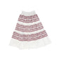 VALENTINA IVORY/MAUVE TEXTURED EMBROIDERED SKIRT [FINAL SALE]