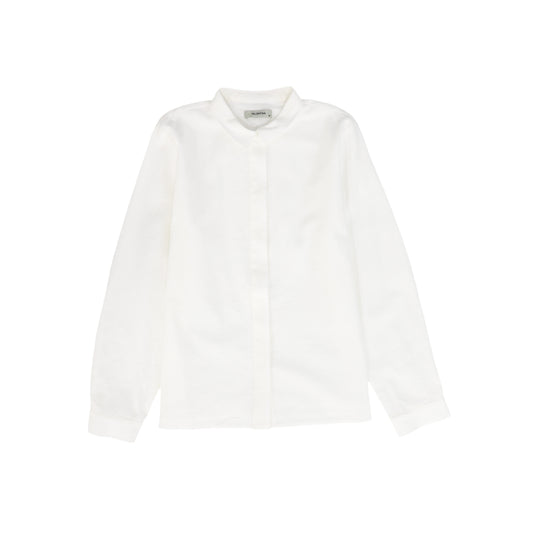 VALENTINA IVORY TEXTURED COLLARED BLOUSE