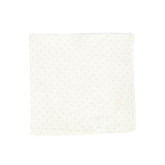 BEBE JOLEE BLUE TULIP PRINT GAUZE SWADDLE