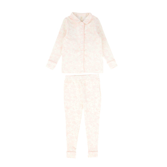 BEBE JOLEE PINK TOILE TRIM PAJAMA SET