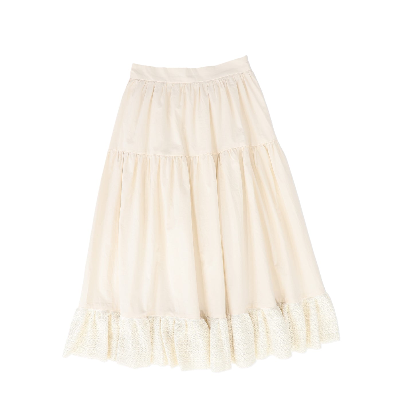 BAMBOO CREAM LACE TIERED SKIRT