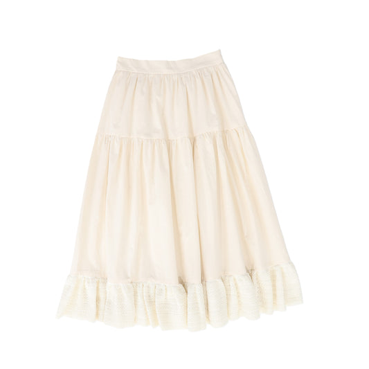 BAMBOO CREAM LACE TIERED SKIRT