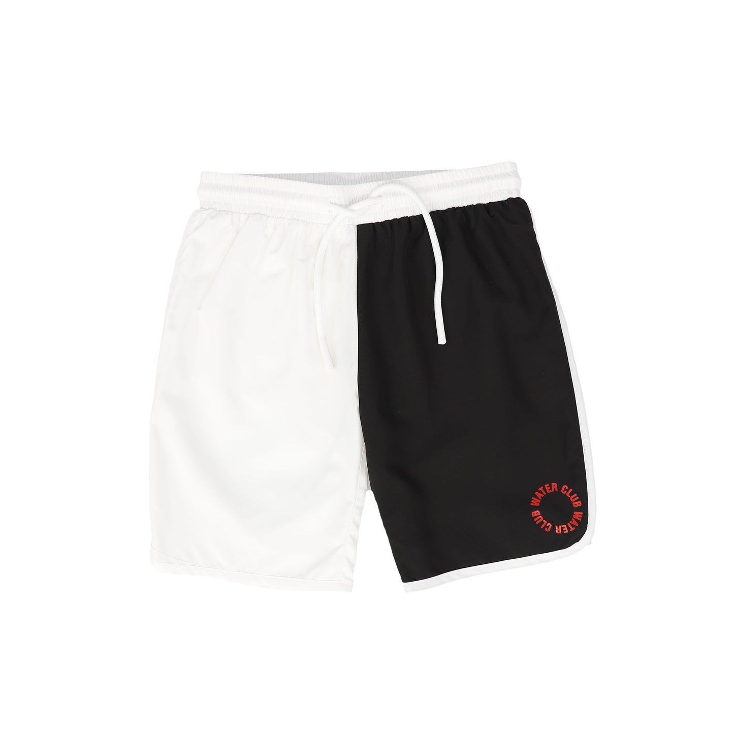 WATER CLUB BLACK/WHITE COLORBLOCK SWIM TRUNKS