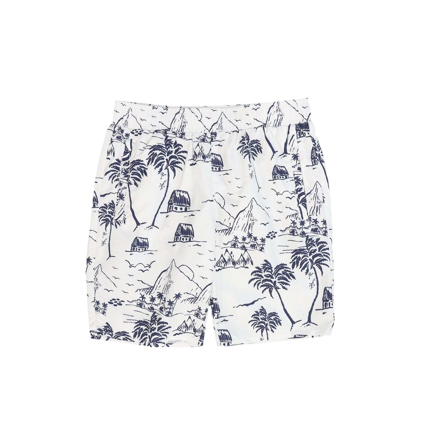 WATER CLUB NAVY TOILE PRINT SWIM TRUNKS