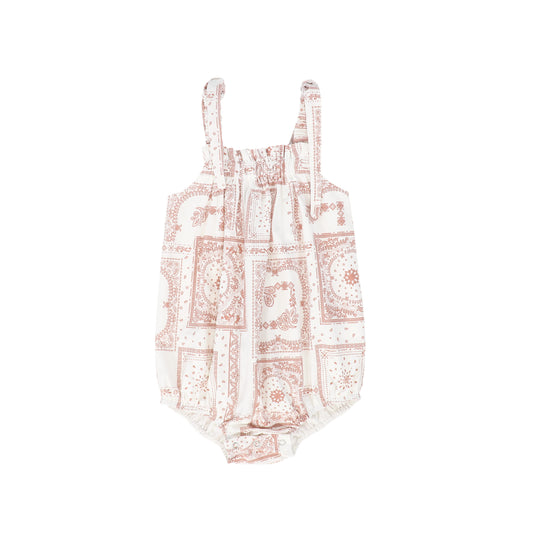 BACE COLLECTION PINK PAISELY HANDKERCHIEF PRINT ROMPER