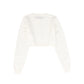 BACE COLLECTION WHITE PATTERN POINTELLE KNIT CARDIGAN