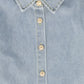 BACE COLLECTION DENIM WASH BUTTON PLEATED DRESS