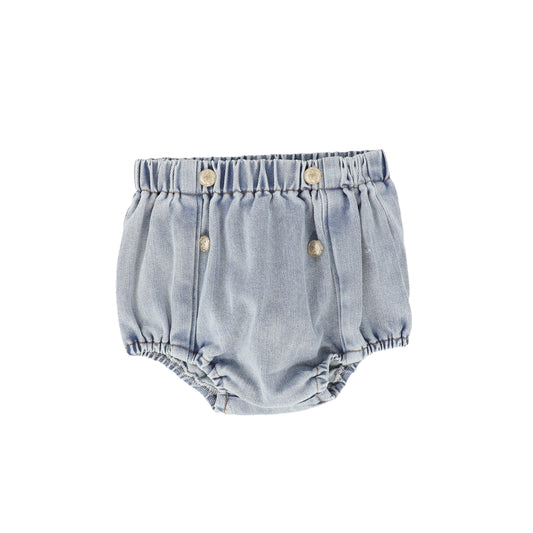 BACE COLLECTION DENIM WASH BUTTON BLOOMERS