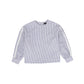 BAMBOO WHITE/BLUE STRIPED LACE TRIM SHIRT [FINAL SALE]