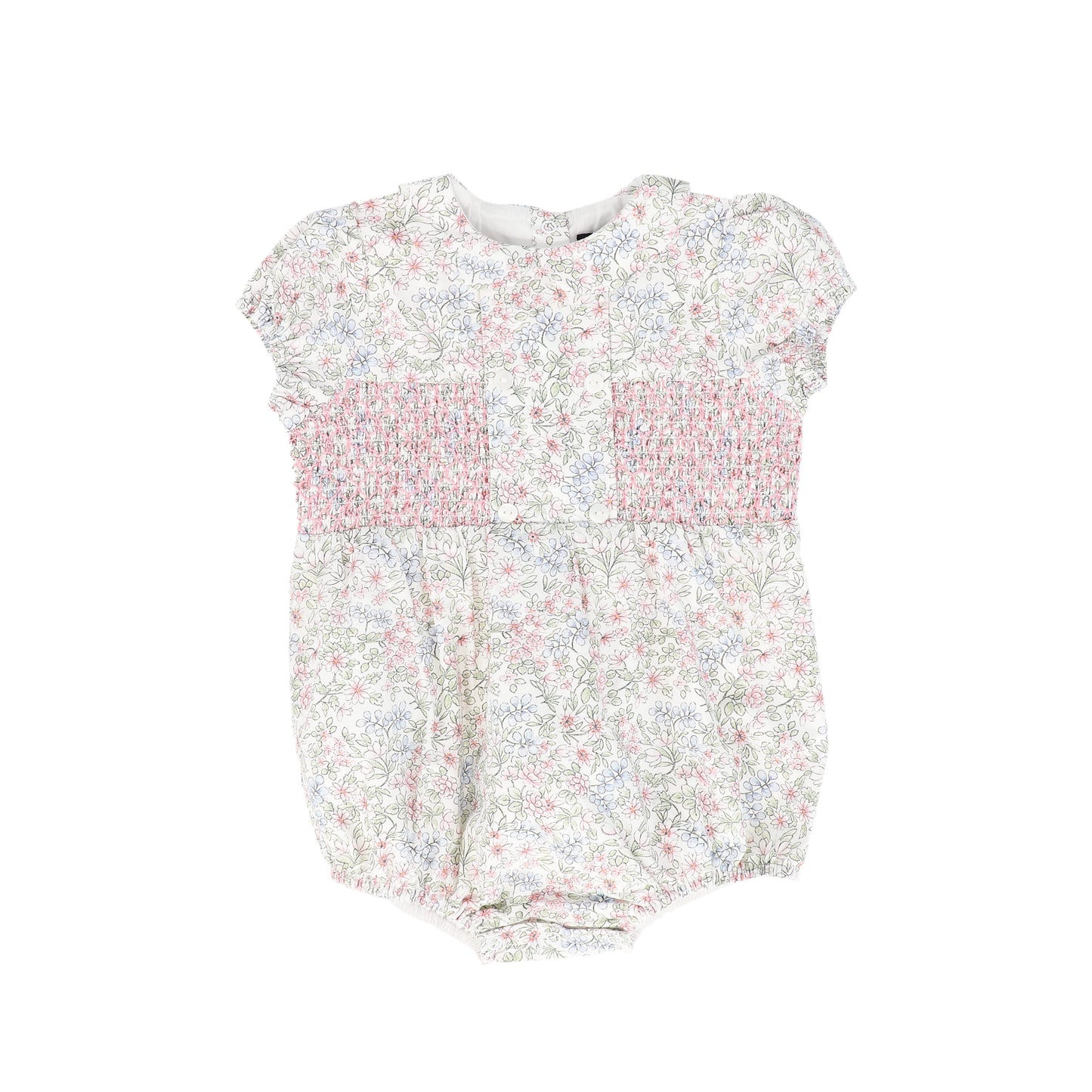 BAMBOO LIGHT FLORAL SMOCKED ROMPER