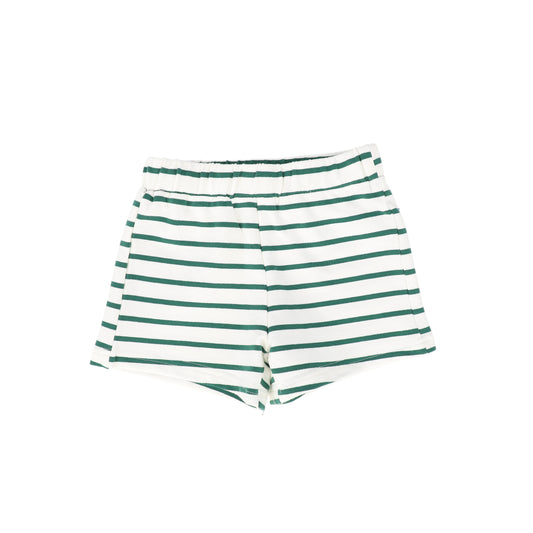 BAMBOO GREEN STRIPE T-SHIRT SHORTS